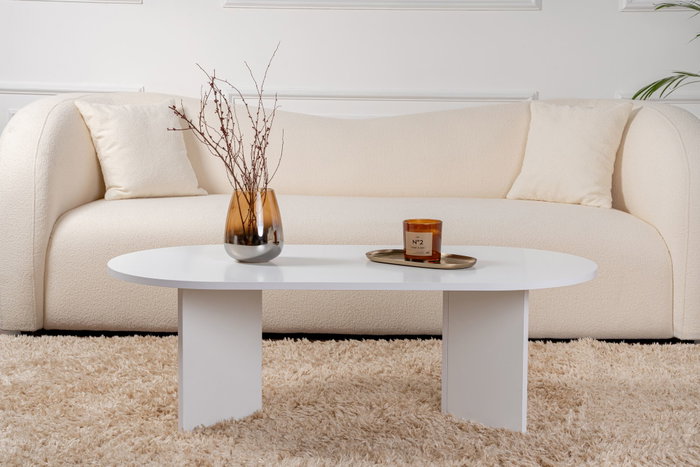 Nordure Mesa de café Sable White 119x40x60 cm Color Blanco